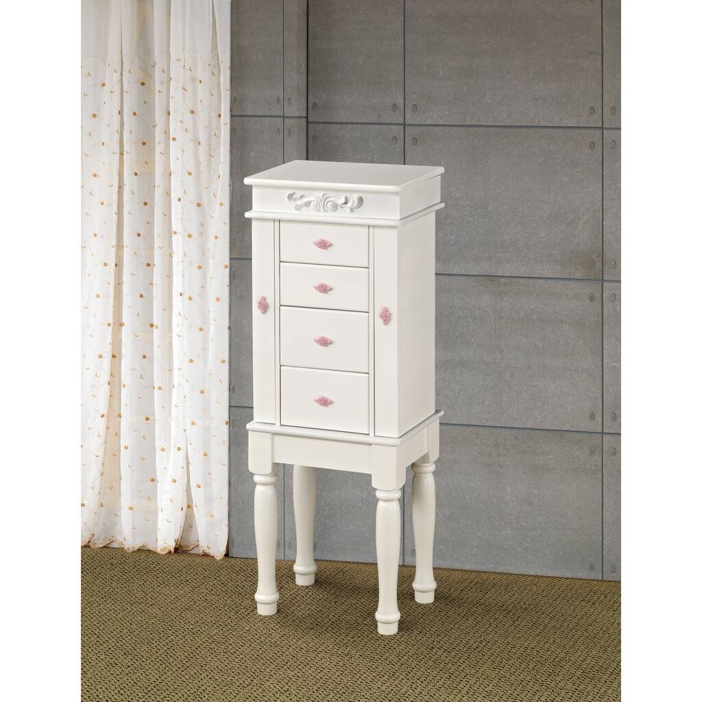 Madelyn White 4-drawer Jewelry Armoire