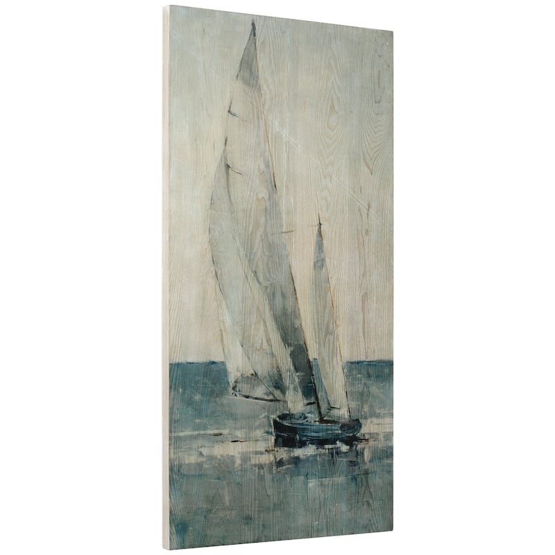 Sea & Sailboat Wall Art Giclee Printed on Hand Finished Ash Wood