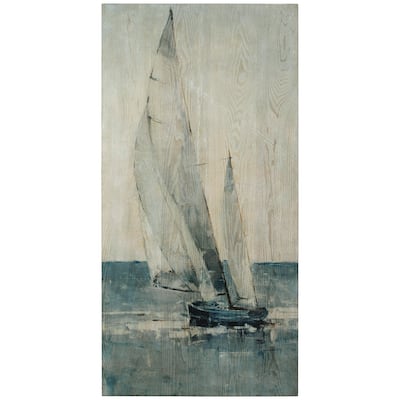 Sea & Sailboat Wall Art Giclee Printed on Hand Finished Ash Wood