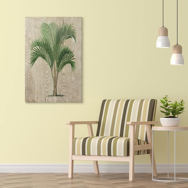 Coastal Palm Fine on Hand Finished Ash Wood Wall Art - Diptych Set