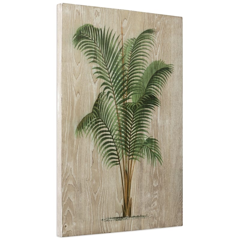 Coastal Palm Fine on Hand Finished Ash Wood Wall Art - Diptych Set