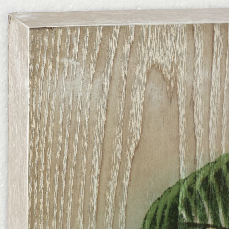 Coastal Palm Fine on Hand Finished Ash Wood Wall Art - Diptych Set