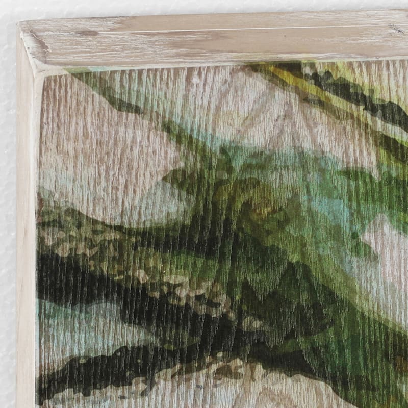 Palm Tree Diptych Wall Art Giclee Printed on Hand Finished Ash Wood - Multicolor