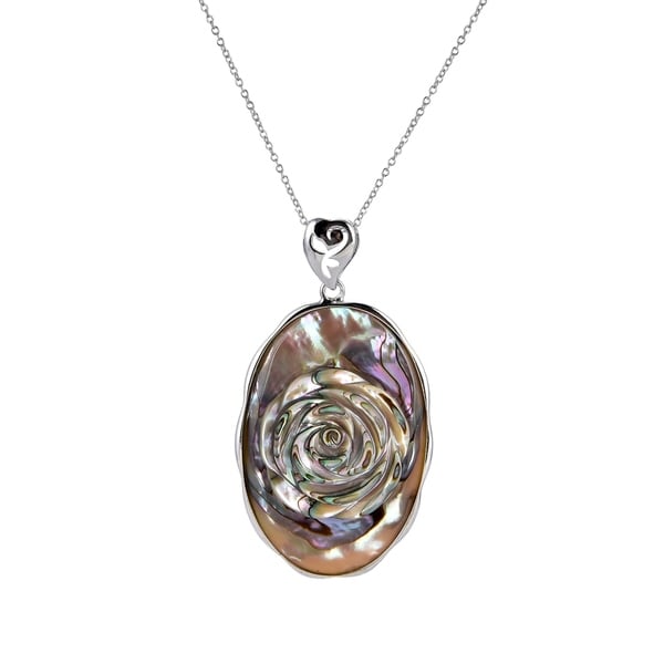 Women Colorful Heart Shape Natural Abalone Shell Jewelry Necklace Insertion