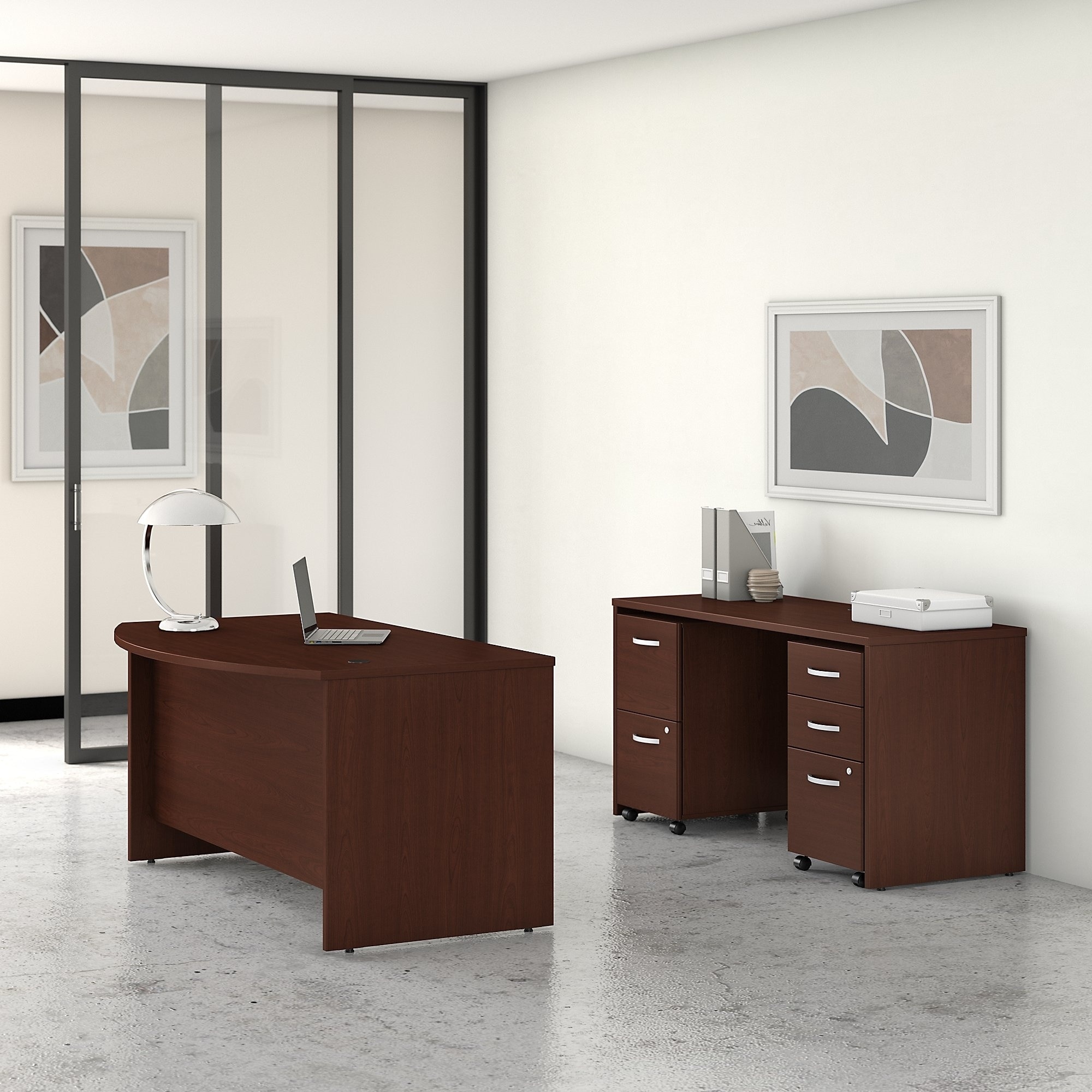 Shop Studio C 60w Desk Set With File Cabinets By Bush Business