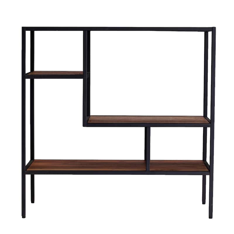 SEI Furniture Mathers Industrial Reclaimed Wood Bookcase Etagere