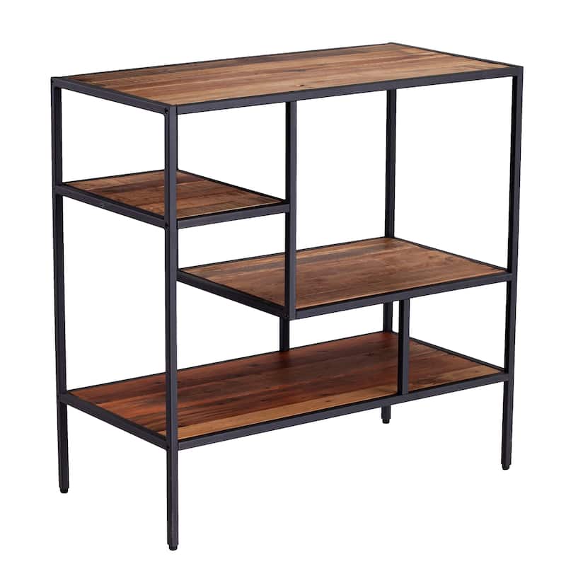SEI Furniture Mathers Industrial Reclaimed Wood Bookcase Etagere