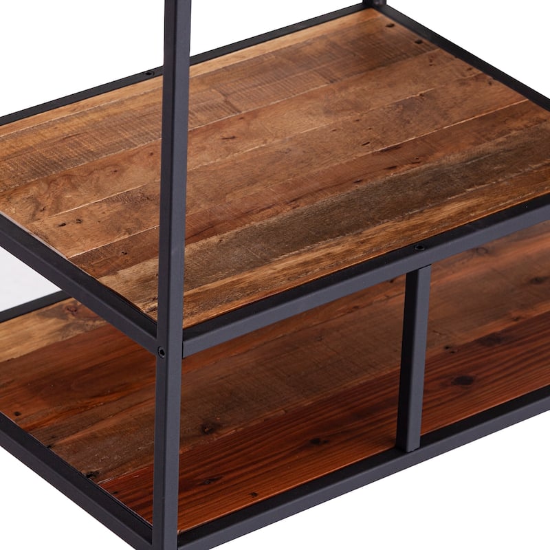 SEI Furniture Mathers Industrial Reclaimed Wood Bookcase Etagere