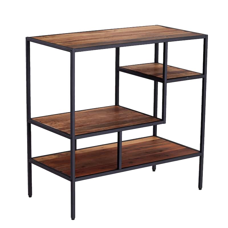 SEI Furniture Mathers Industrial Reclaimed Wood Bookcase Etagere