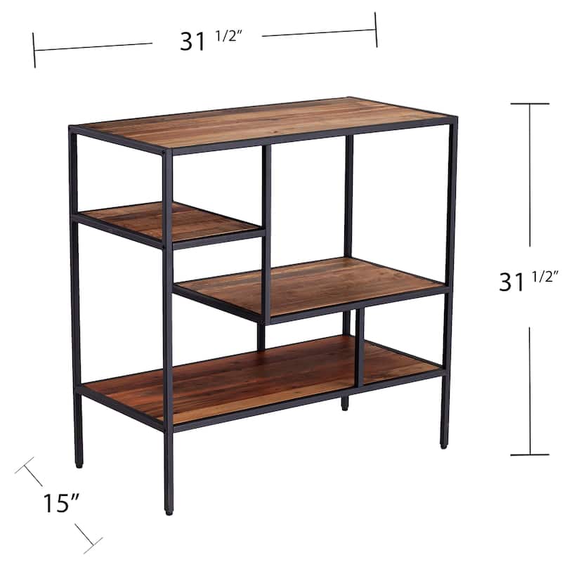 SEI Furniture Mathers Industrial Reclaimed Wood Bookcase Etagere