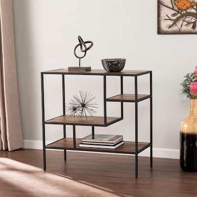 SEI Furniture Mathers Industrial Reclaimed Wood Bookcase Etagere