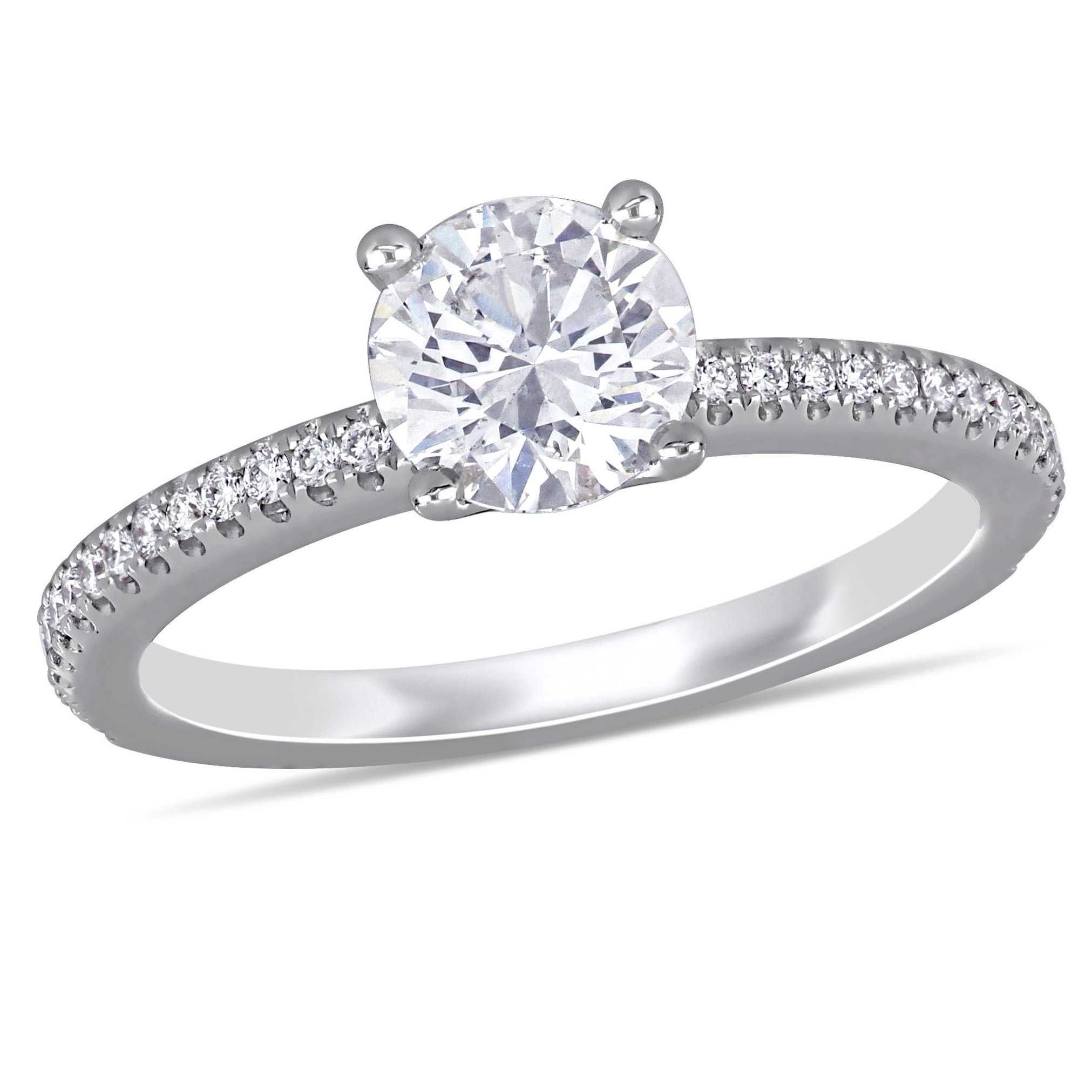 Miadora 14k White Gold 1 1/6ct TDW Certified Diamond Solitaire Engagement Ring (GIA)