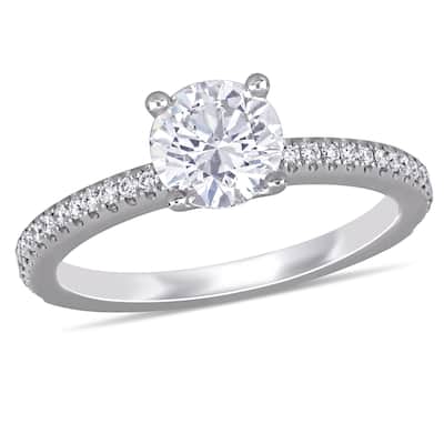 Miadora 14k White Gold 1 1/6ct TDW Certified Diamond Solitaire Engagement Ring (GIA)
