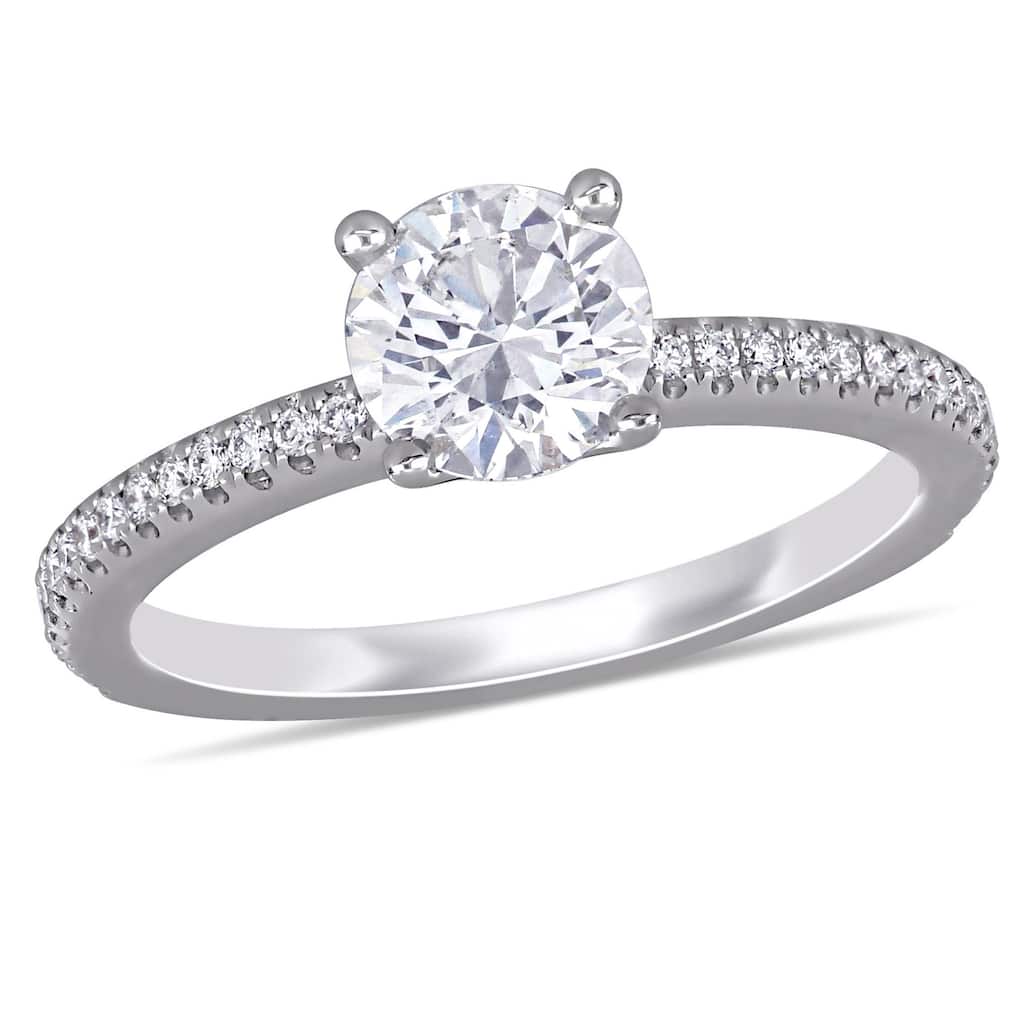 Miadora 14k White Gold 1 1/6ct TDW Certified Diamond Solitaire Engagement Ring (GIA)