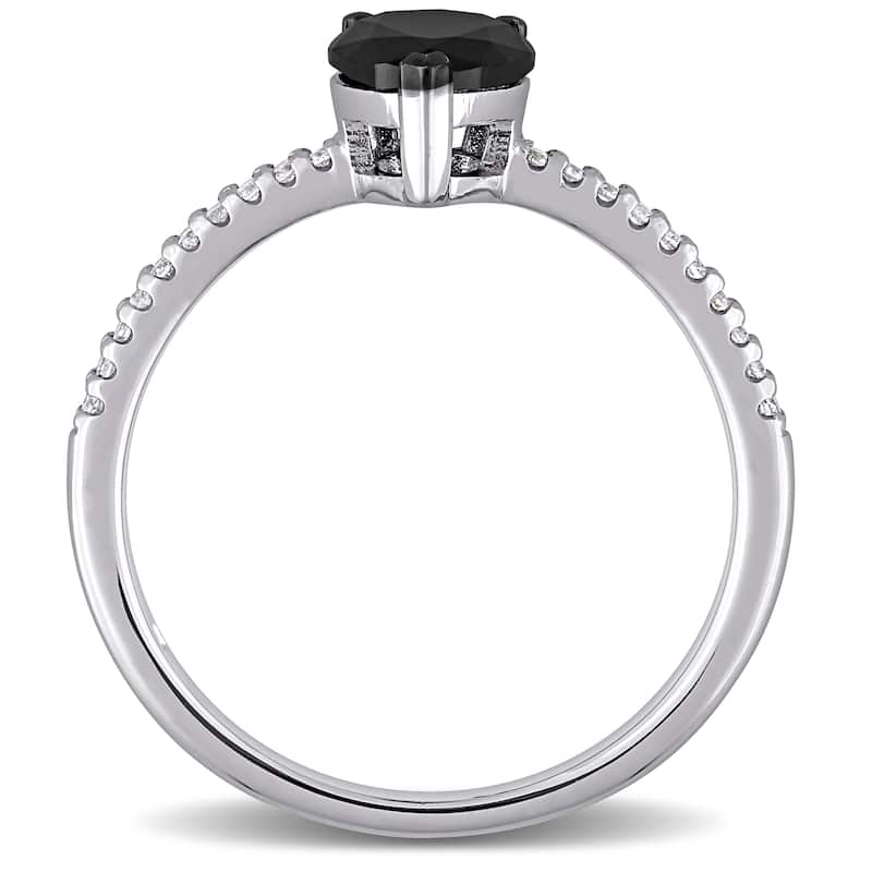 Miadora 14k White Gold 1 1/10ct TDW Diamond Teardrop Solitaire Engagement Ring