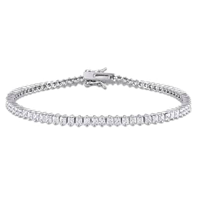Miadora Sterling Silver Cubic Zirconia Tennis Bracelet