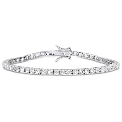 Miadora Sterling Silver Cubic Zirconia Tennis Bracelet