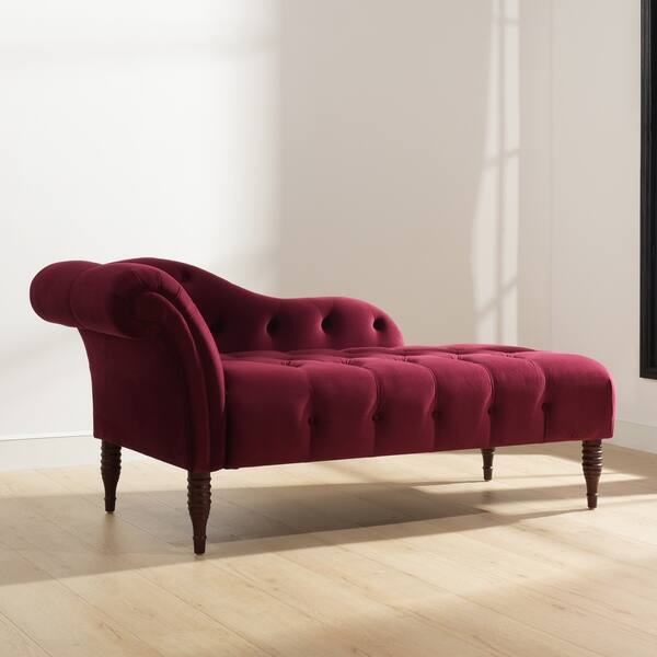 Carson Carrington Seville Velvet Right Arm Facing Tufted Chaise Lounge Overstock 30733548