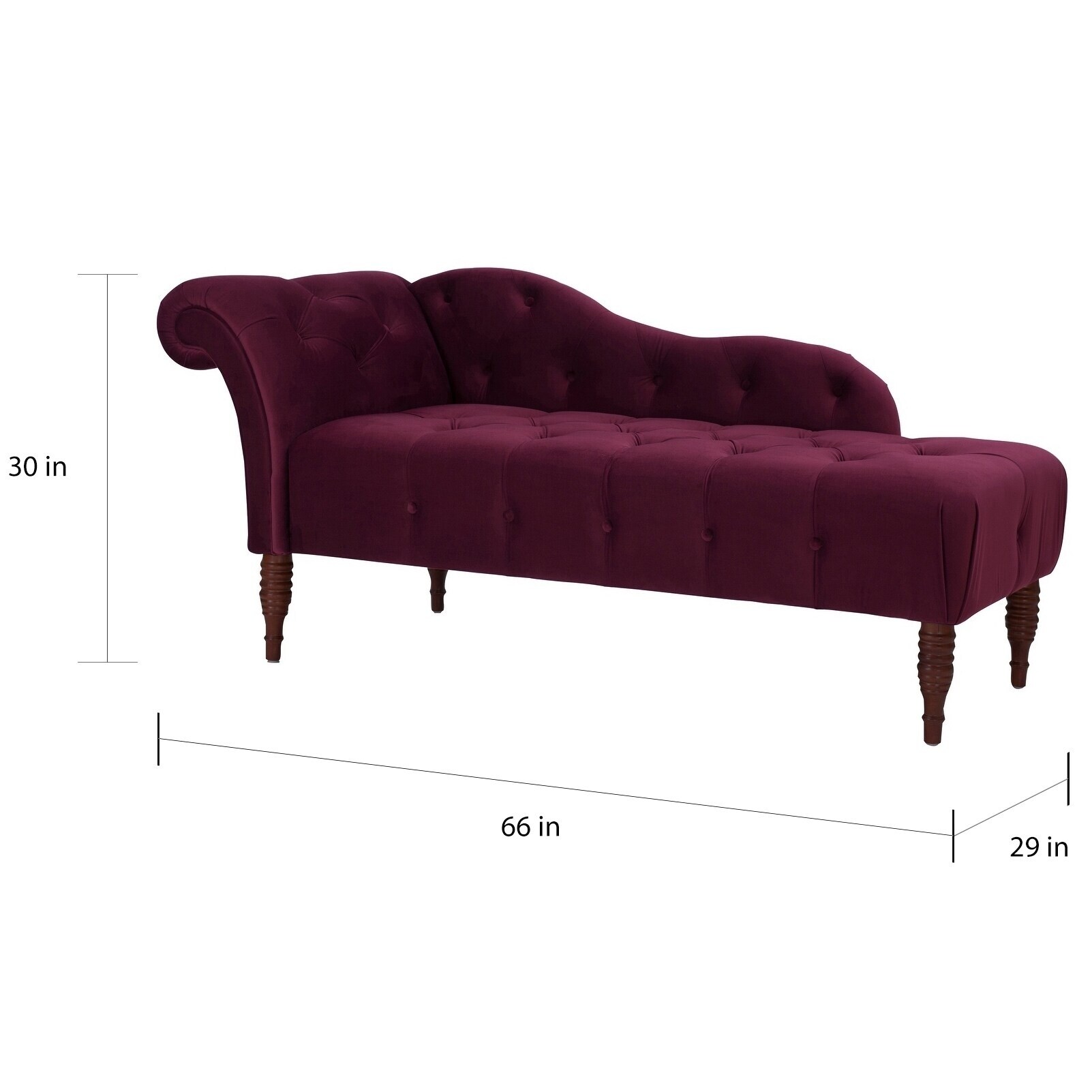 Carson Carrington Seville Velvet Right Arm Facing Tufted Chaise Lounge Overstock 30733548