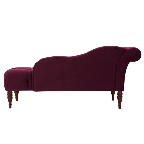 Carson Carrington Seville Velvet Right Arm Facing Tufted Chaise Lounge Overstock 30733548