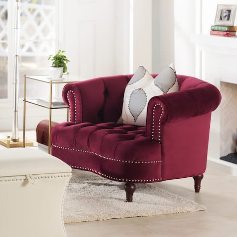 Copper Grove Marawi Glam Velvet Tufted Accent Chair