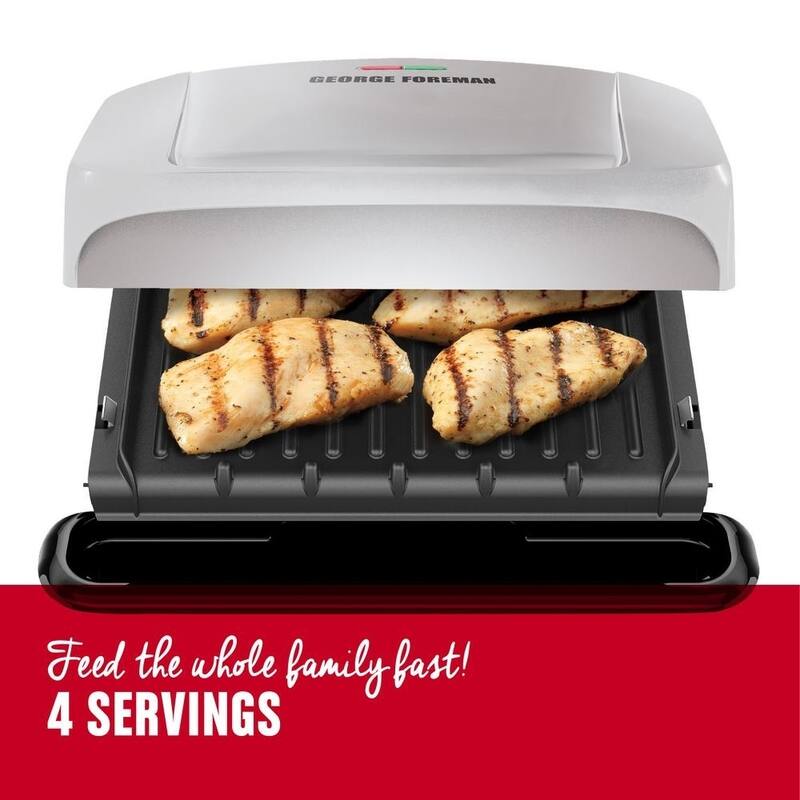 Foreman 4 Serving Electric Indoor Grill and Panini Press Silver