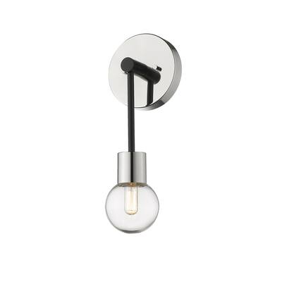 Neutra 1 Light Wall Sconce - Matte Black + Polished Nickel