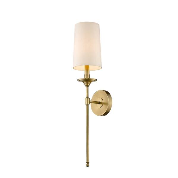 slide 1 of 1, Emily 1 Light Wall Sconce - Rubbed Brass