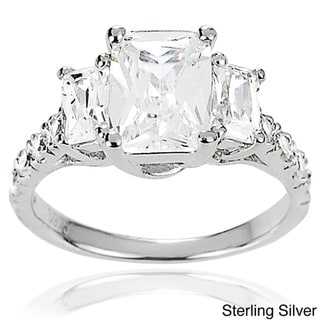 Tressa Collection Sterling three stone CZ Bridal & Engagement Ring Tressa Cubic Zirconia Rings