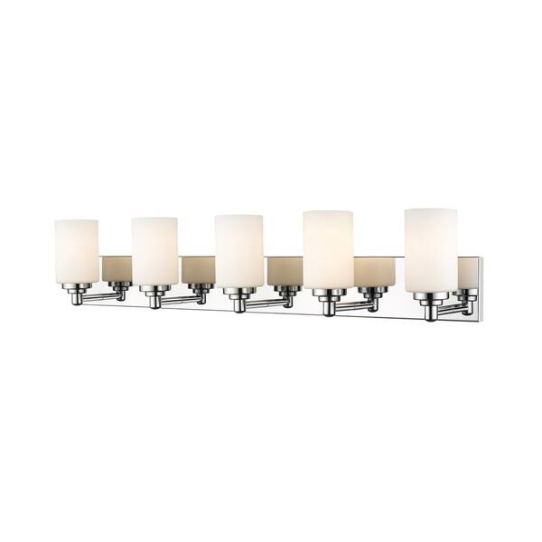 slide 1 of 1, Soledad 5 Light Vanity - Chrome