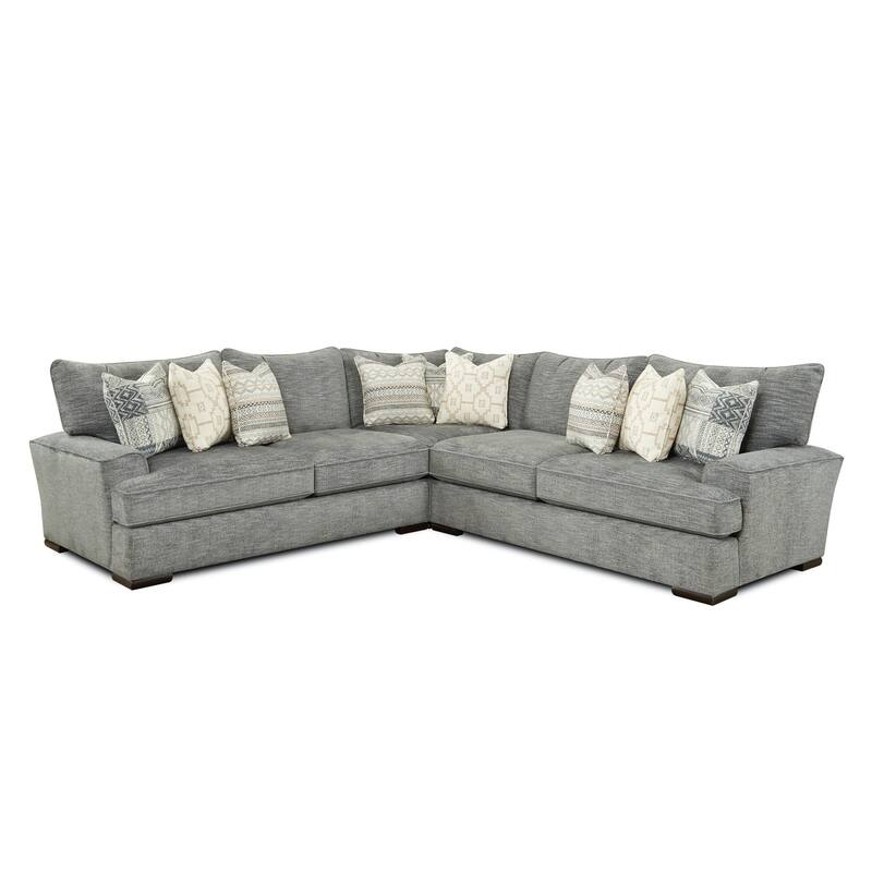 Transitional Handwoven Slate Stationary Sectional - Symmetrical