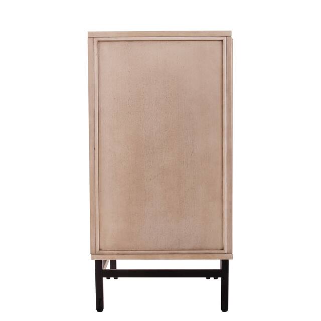 SEI Furniture Breslin Cream Wood 4 Door Buffet Sideboard