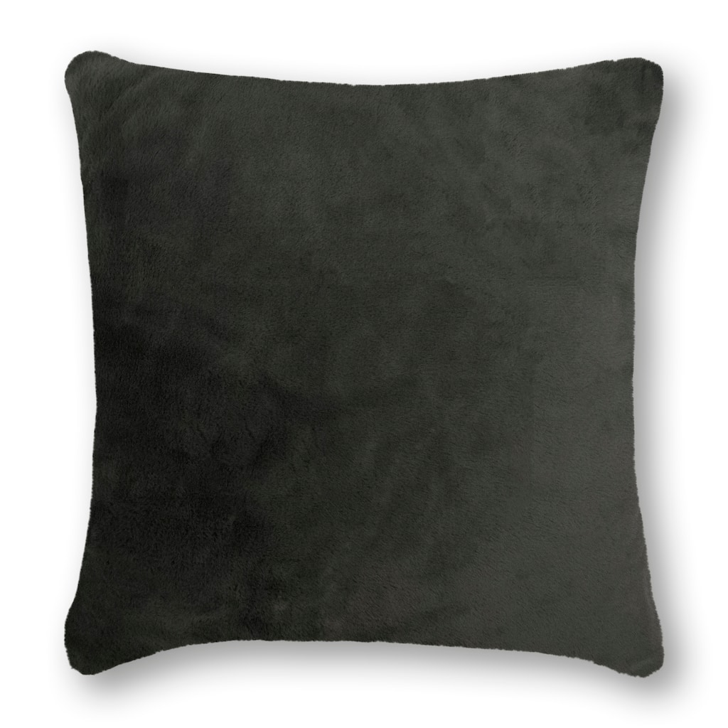 Olivia Quido Lux Grey Luxury Faux Fur 24-inch Pillow