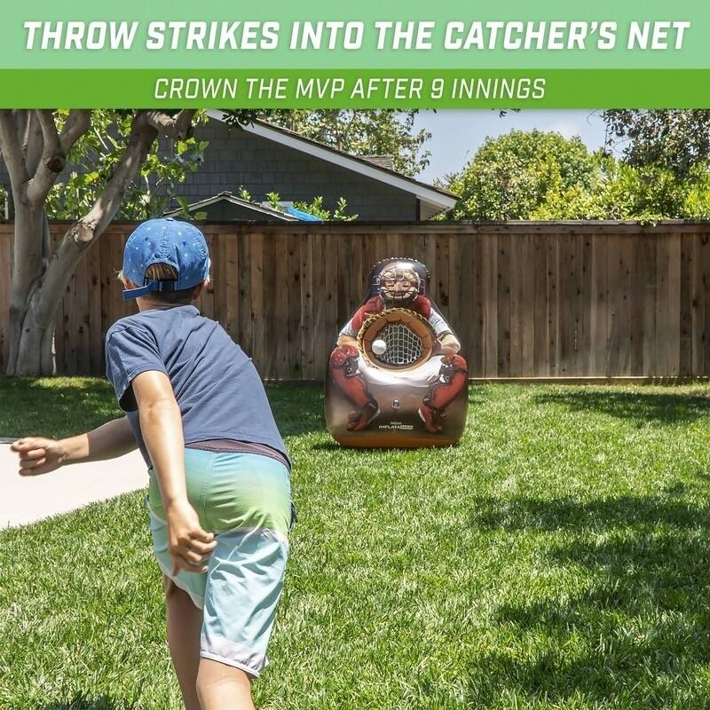 GoSports Inflataman Baseball Toss Challenge | Inflatable Catcher Strike Zone Pitching Game