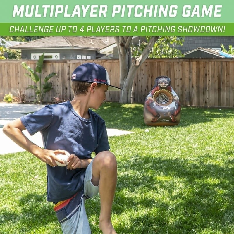 GoSports Inflataman Baseball Toss Challenge | Inflatable Catcher Strike Zone Pitching Game