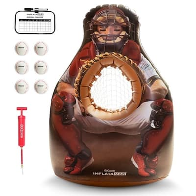 GoSports Inflataman Baseball Toss Challenge | Inflatable Catcher Strike Zone Pitching Game
