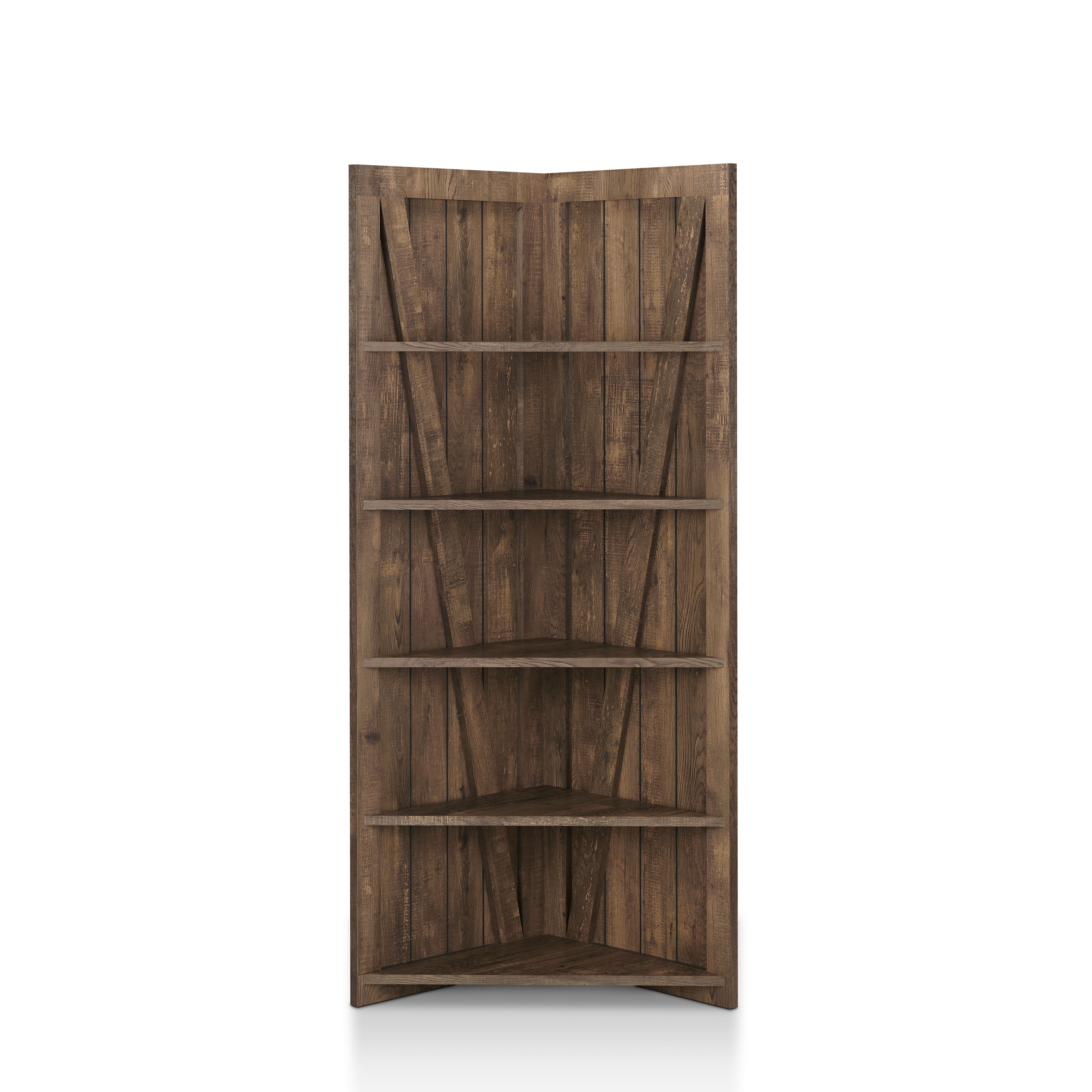 Shop Carbon Loft Scanlan Rustic Reclaimed Oak 5 Shelf Corner