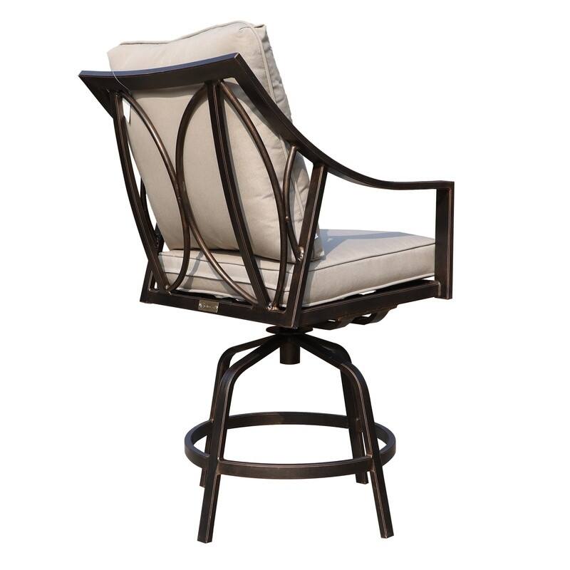 La Jolla Outdoor Aluminum Swivel Bar Stool with Cushion