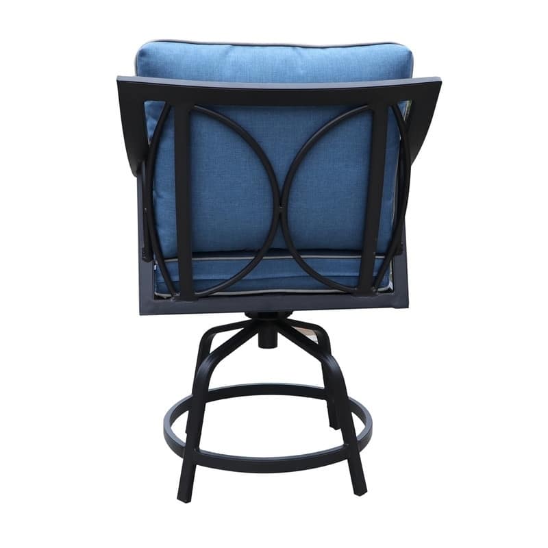 La Jolla Outdoor Aluminum Swivel Bar Stool with Cushion