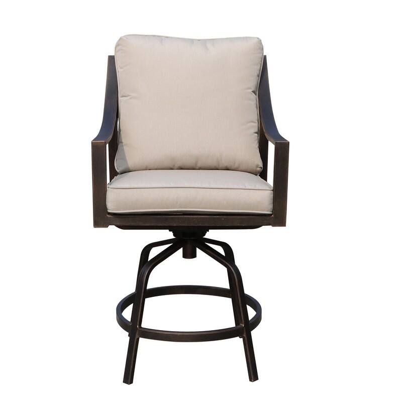 La Jolla Outdoor Aluminum Swivel Bar Stool with Cushion