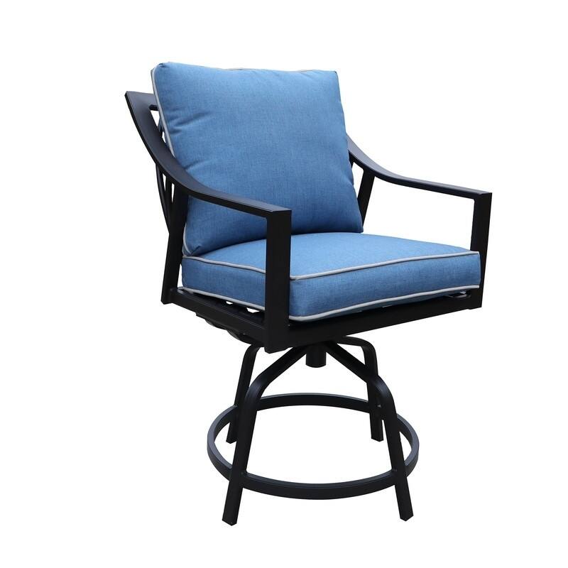 La Jolla Outdoor Aluminum Swivel Bar Stool with Cushion