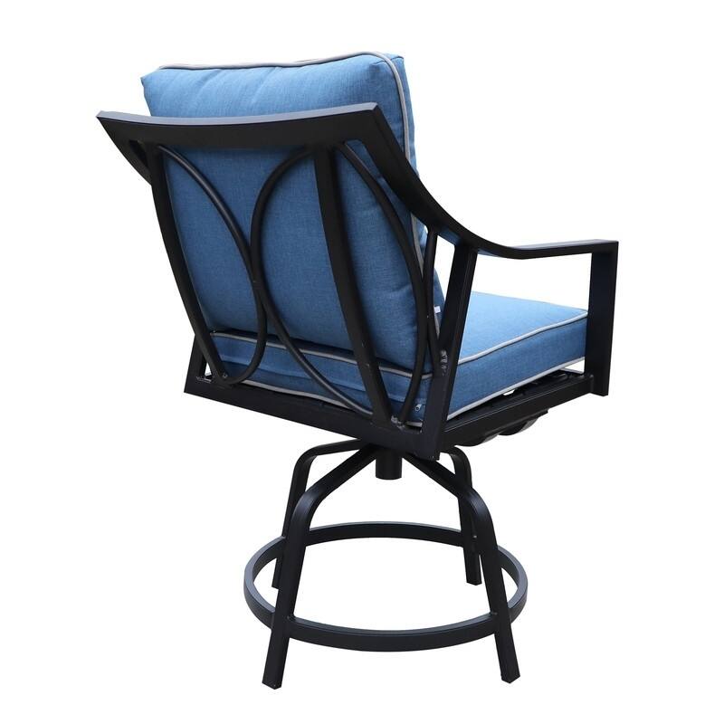 La Jolla Outdoor Aluminum Swivel Bar Stool with Cushion