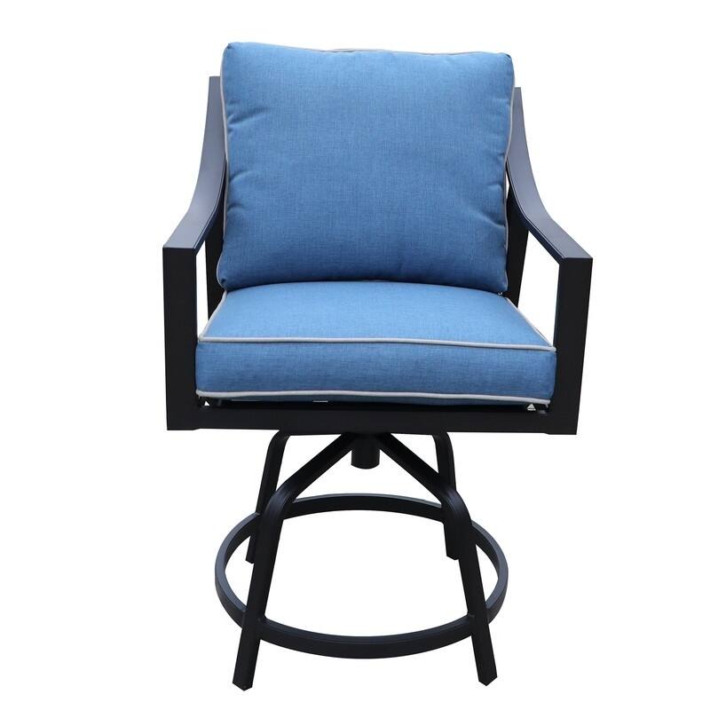 La Jolla Outdoor Aluminum Swivel Bar Stool with Cushion