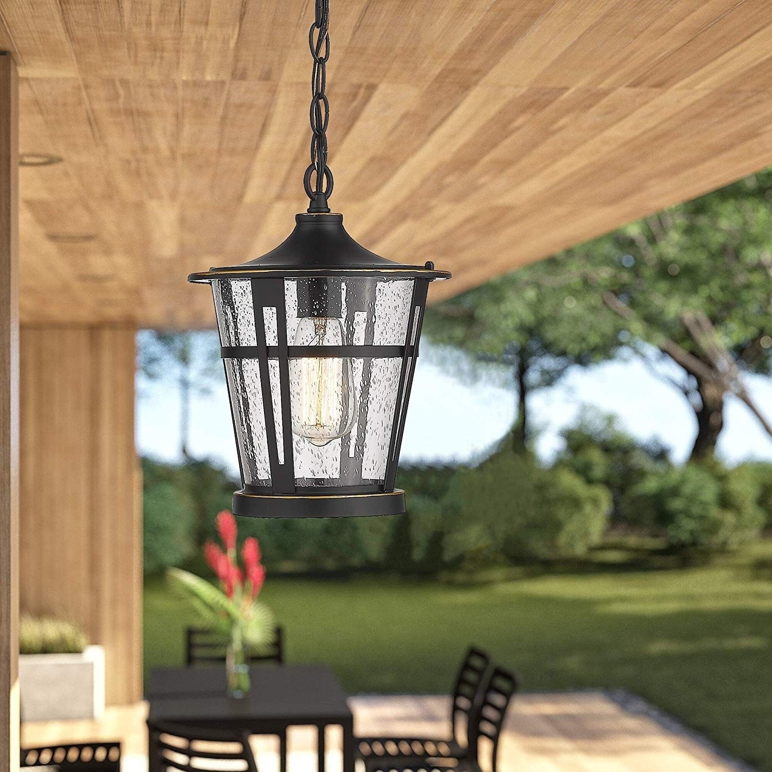 Shop 1 Light Outdoor Hanging Lantern Light Fixtures Patio Hanging Light Overstock 30740268