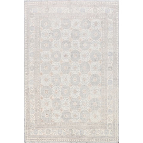 Home Decor Geometric Khotan Oriental Area Rug Hand-Knotted Carpet - 8'0" x 10'2"