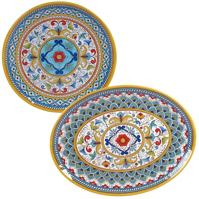 Certified International Portofino 2-piece Melamine Platter Set