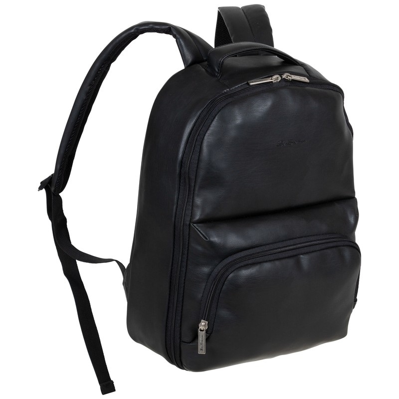 faux leather backpack with laptop sleeve