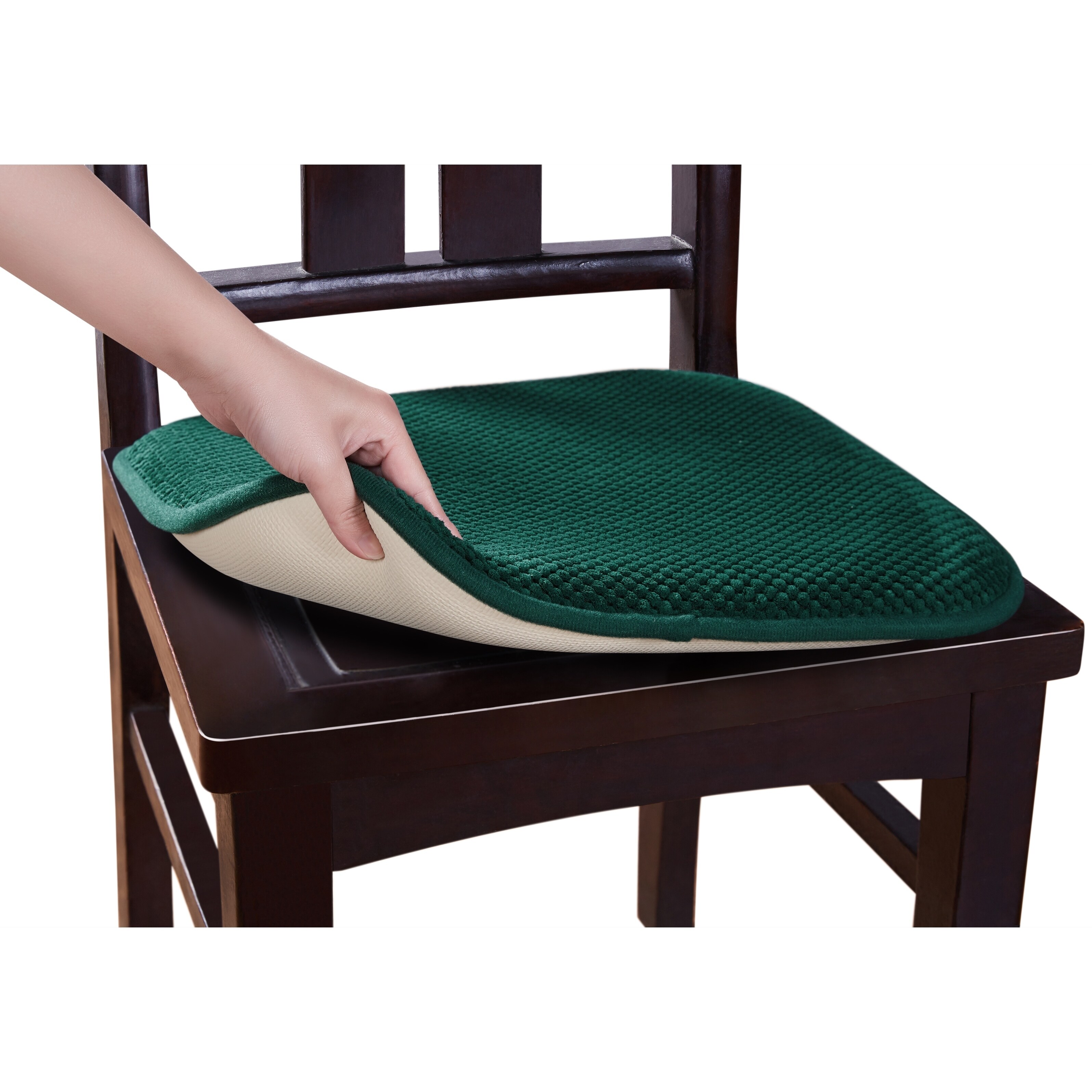Vcny Home Christina Memory Foam Chair Pad 2-Pack Set - Aqua