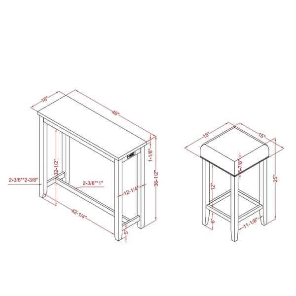 Chester Transitional Wood Counter Height Dining Set With Usb And Power 