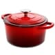 preview thumbnail 1 of 3, Crock-pot Artisan 3 Qt Enameled Cast Iron Casserole with Lid in Red